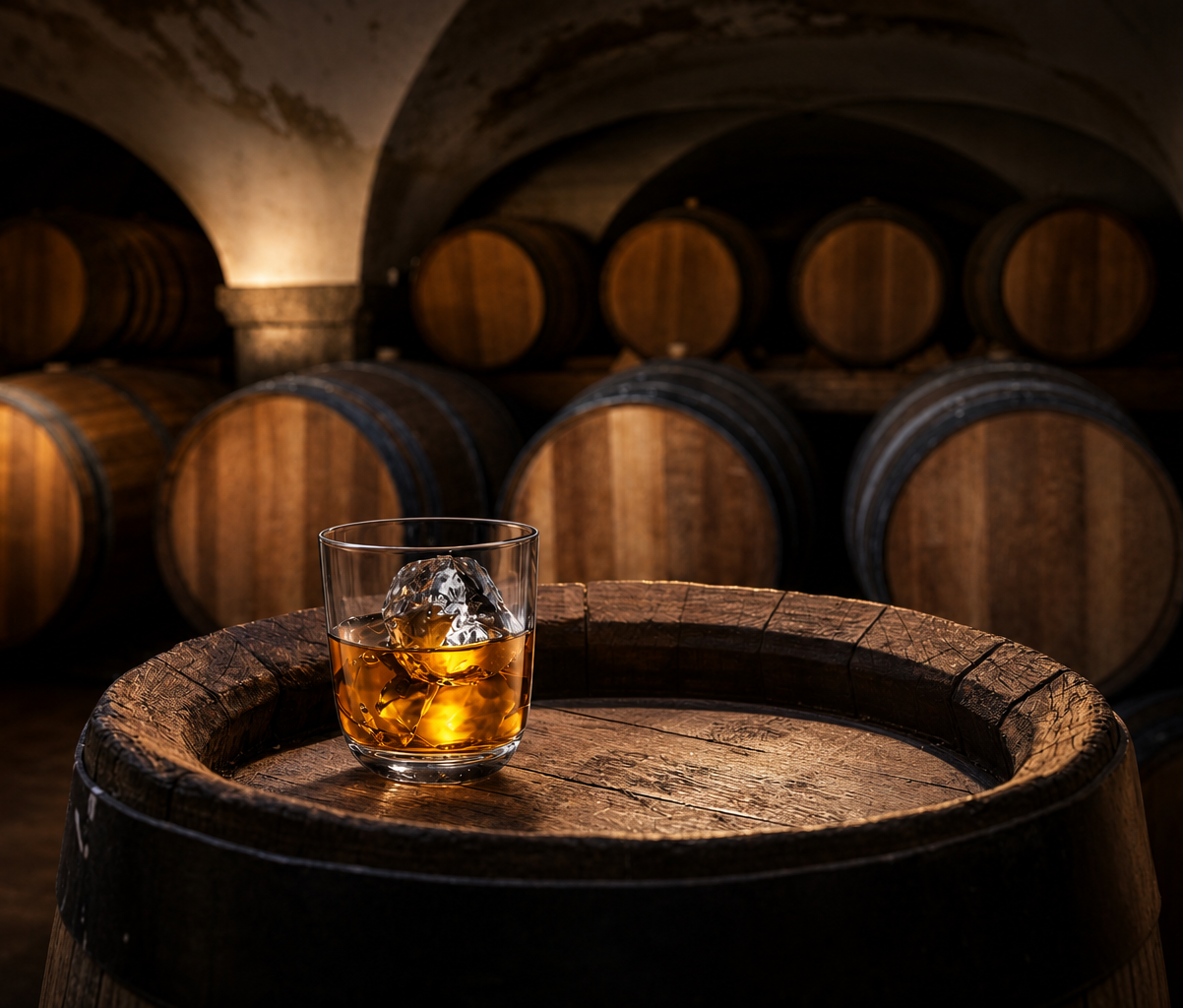 Liquor Control and Licensing Whiskey Glass on a Barrel